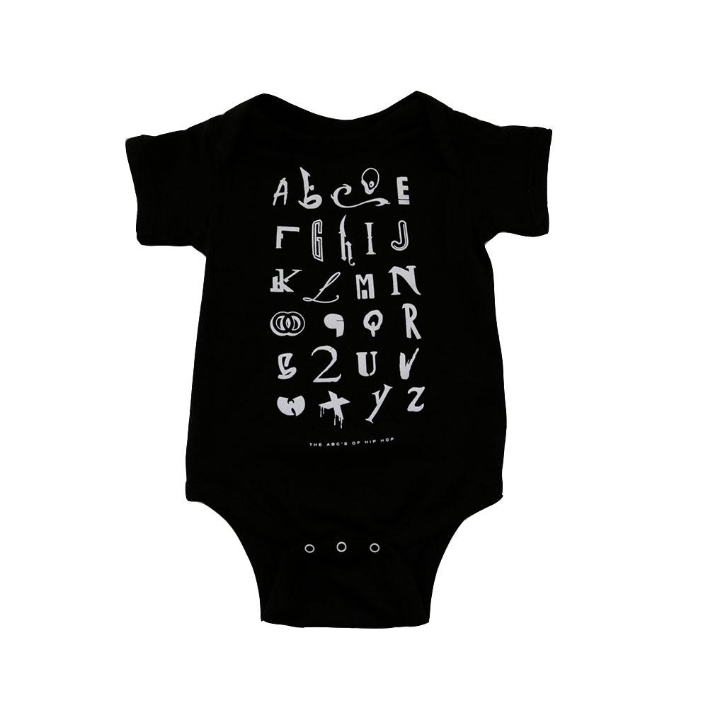 TRUE - Hip Hop Alphabet Infant One Piece, Black