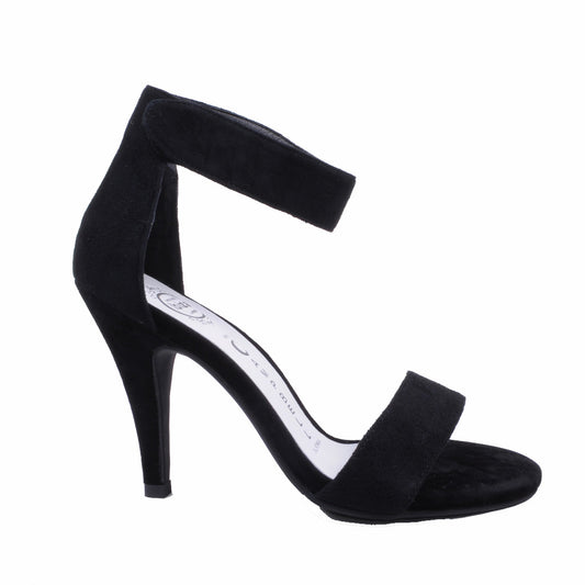 Jeffrey Campbell - Hough Open Toe Heels, Black Suede - The Giant Peach