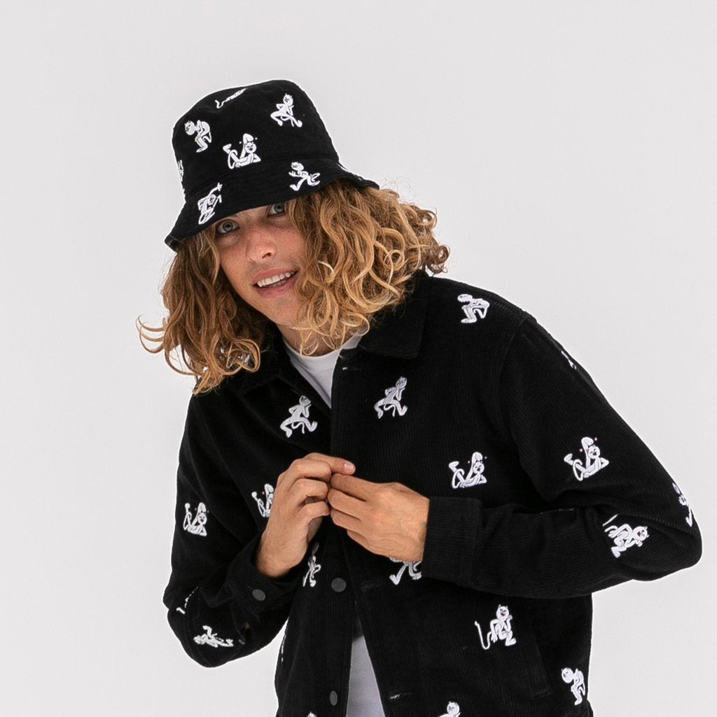 RIPNDIP - Dance Party Embroidered Bucket Hat, Black