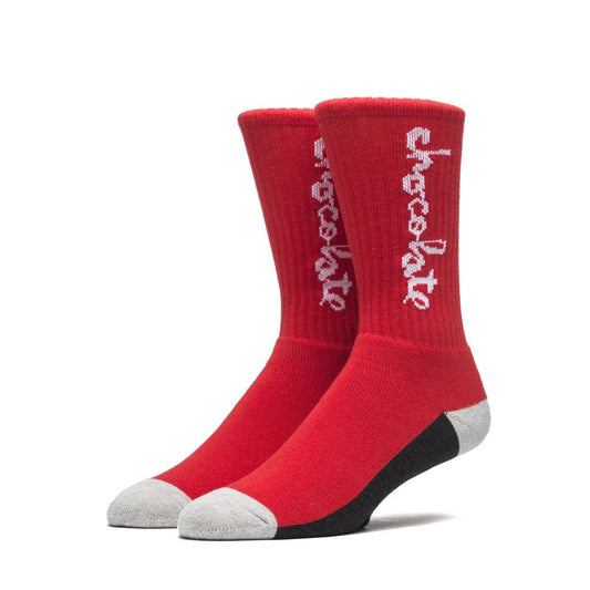 HUF x  Chocolate Crew Socks, Red - The Giant Peach