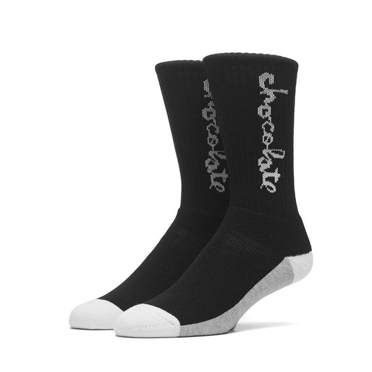 HUF x  Chocolate Crew Socks, Black - The Giant Peach