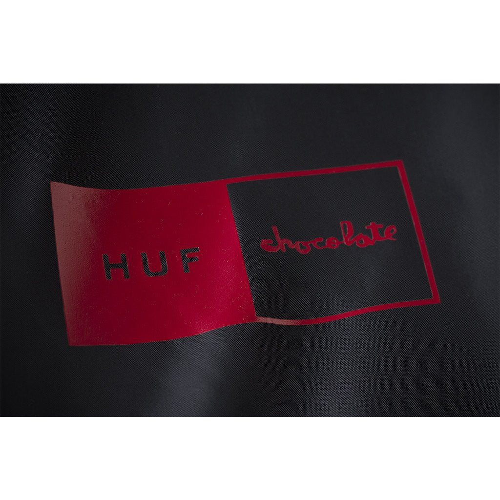 HUF x Chocolate Packable Men's Anorak, Black/Red - The Giant Peach