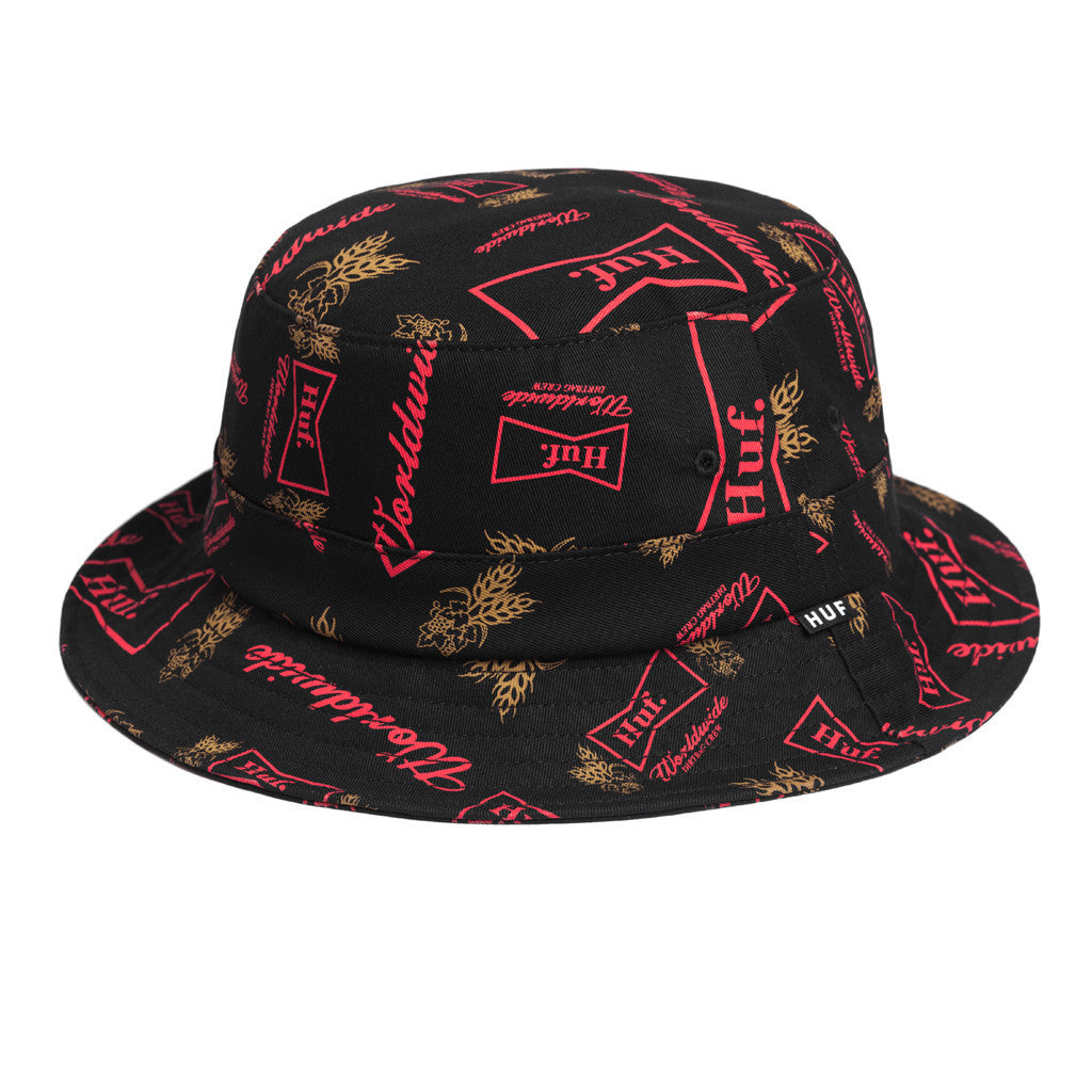 HUF - Drink Up Bucket Hat, Black - The Giant Peach