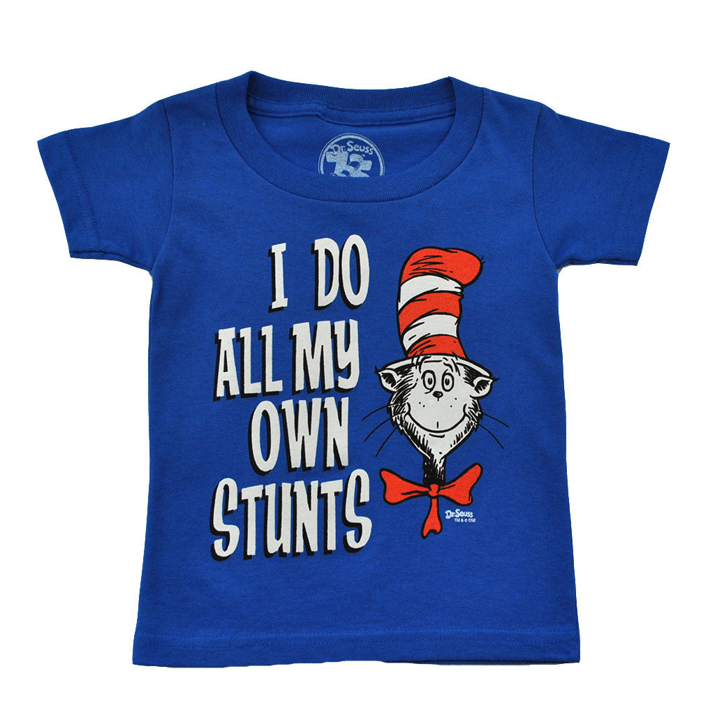 Dr. Seuss - Cat In The Hat Own Stunts Toddler Tee, Blue - The Giant Peach