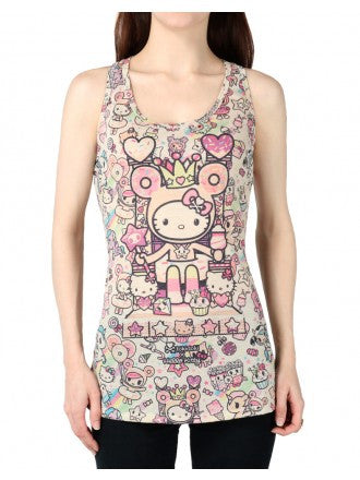 tokidoki x Hello Kitty Candy Queen Women's Tank Top, Oatmeal - The Giant Peach