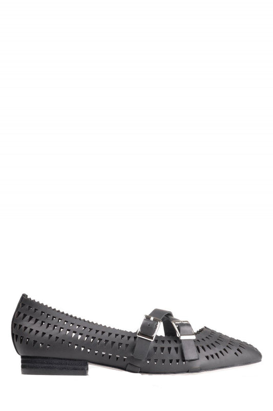 Jeffrey Campbell - Padme Pointed Flats, Black Triangle Cut - The Giant Peach