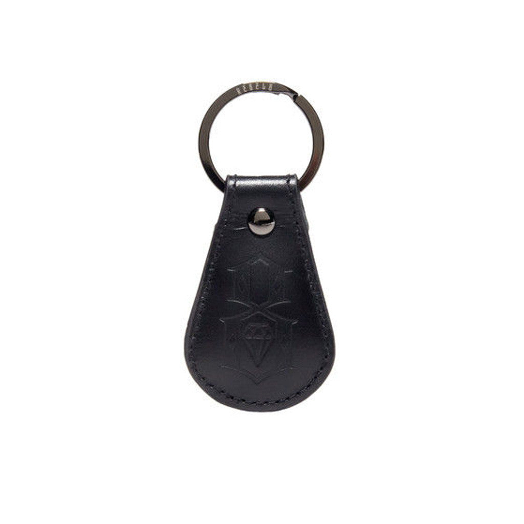 REBEL8 - Leather Logo Keychain, Black - The Giant Peach