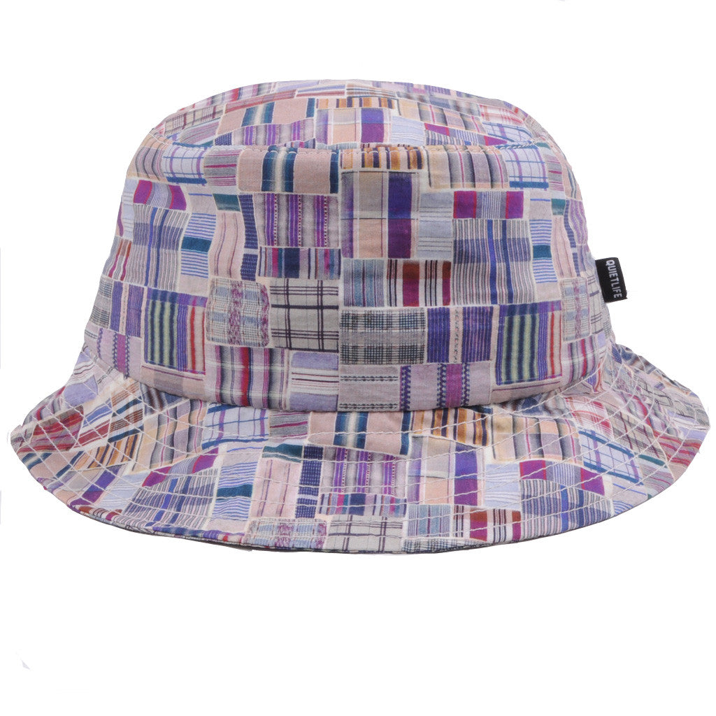 The Quiet Life - Liberty Madras Bucket Hat, Burgundy - The Giant Peach