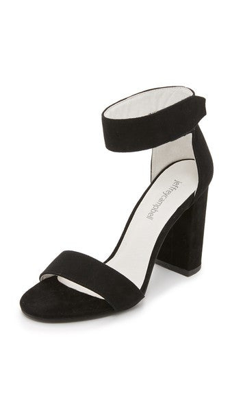 Jeffrey Campbell - Lindsay Ankle Strap Sandal, Black Suede - The Giant Peach