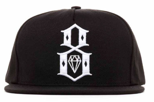 REBEL8 - Logo Script Snapback Hat, Black - The Giant Peach