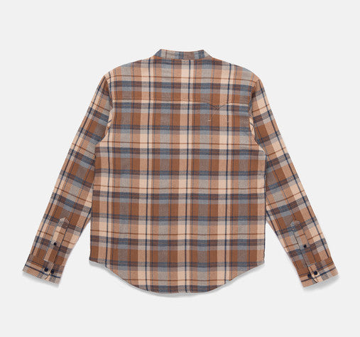 10Deep - Mandarin Button-Down Men's Flannel Shirt, Beige - The Giant Peach