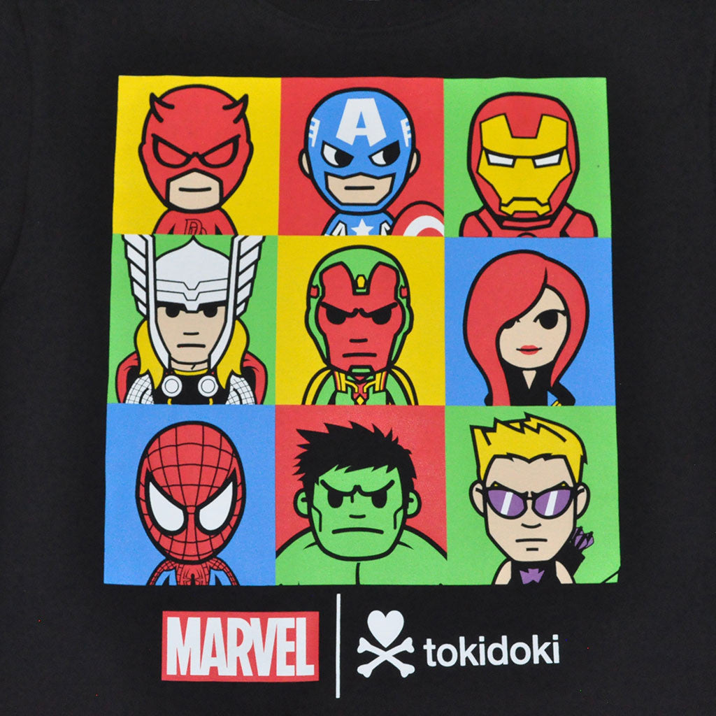 tokidoki TKDK - Marvel Lineup Men's Shirt, Black - The Giant Peach