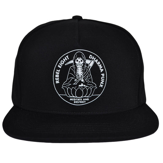 REBEL8 - Meditate Snapback Hat, Black - The Giant Peach