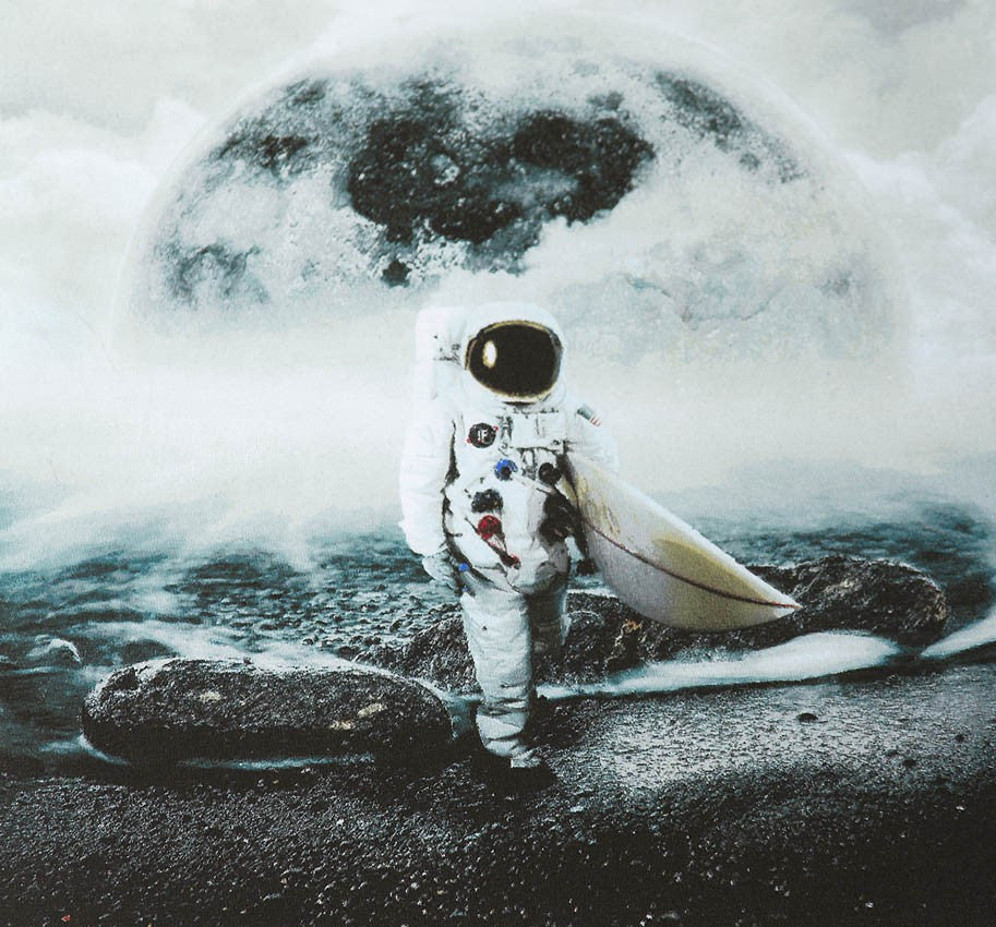 Imaginary Foundation - Moonsurfer Men's Shirt, White - The Giant Peach