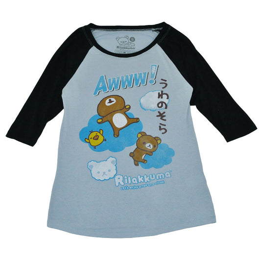 Rilakkuma Nap On Cloud Junior's Raglan, Blue/Black - The Giant Peach