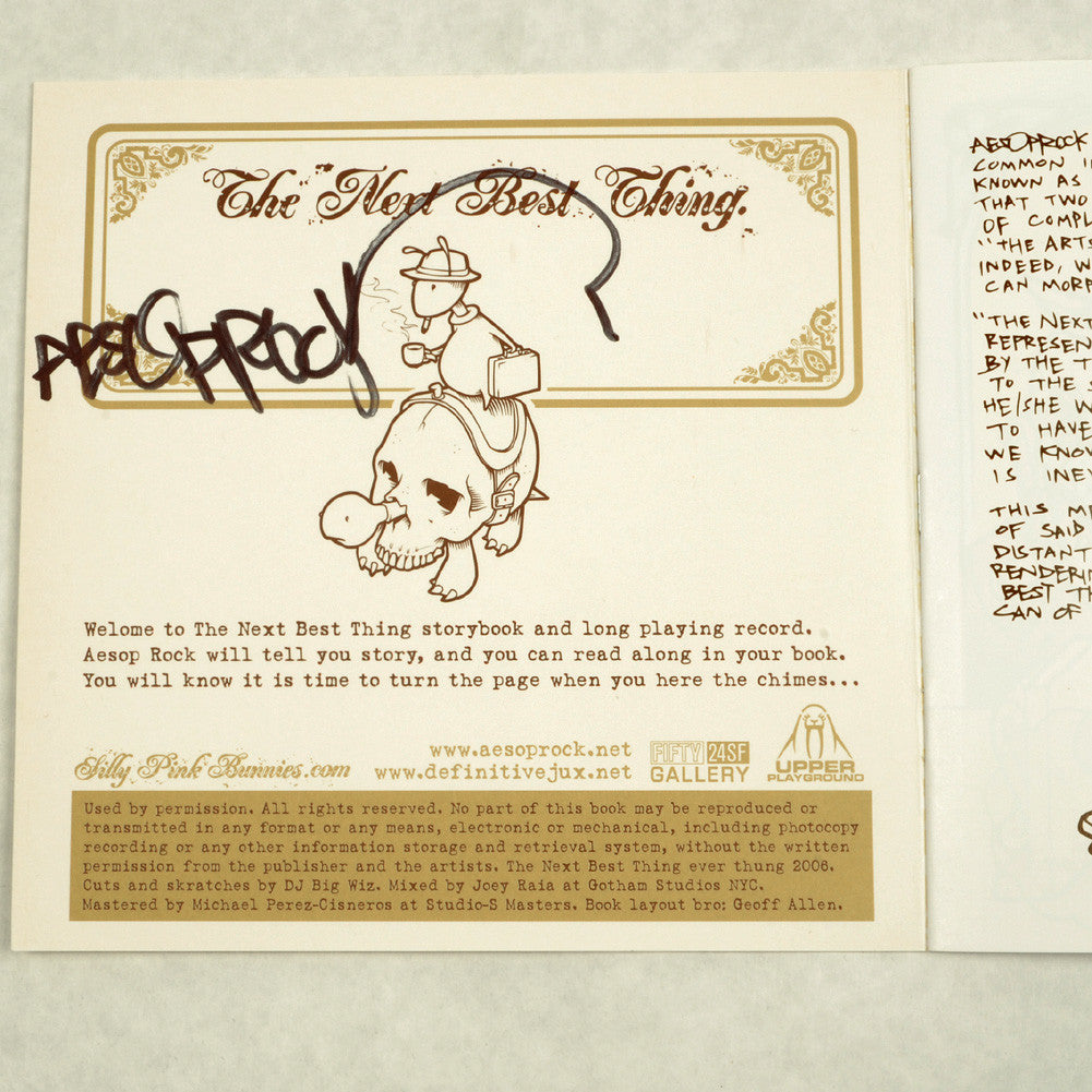 Jeremy Fish x Aesop Rock - Next Best Thing Book + 7" (autographed) - The Giant Peach