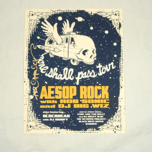 Aesop Rock -None Shall Pass Tour Poster(autographed) - The Giant Peach