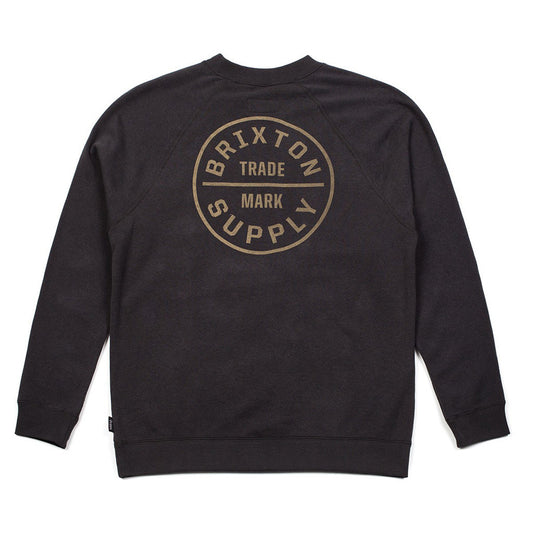 Brixton - Oath Crew Men's Fleece, Washed Black - The Giant Peach