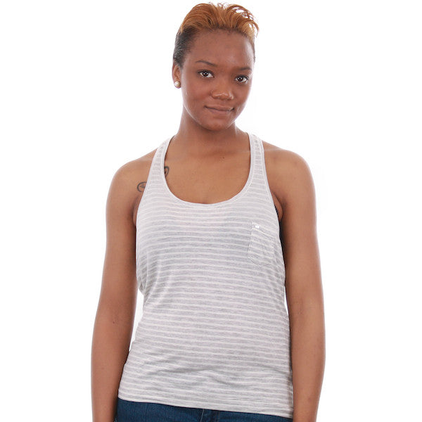 OBEY - Shattered Stripe Women's Tank Top, Stripe Sprout - The Giant Peach
