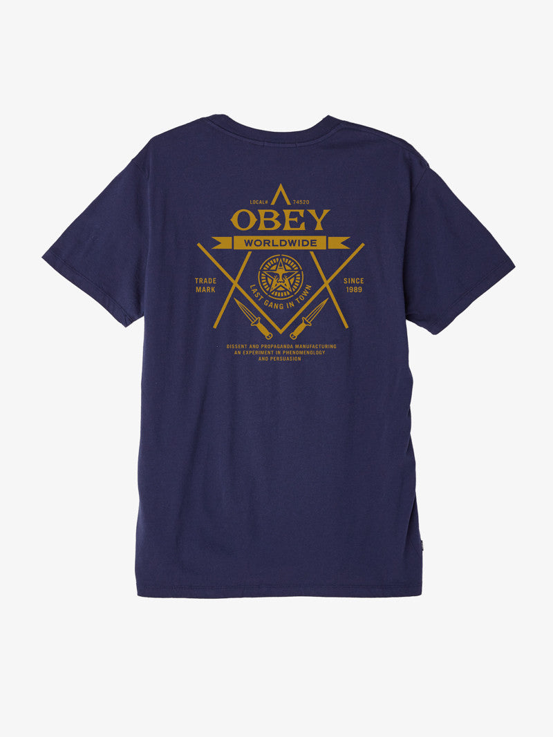 OBEY - Last Gang Men's Tee, Navy - The Giant Peach