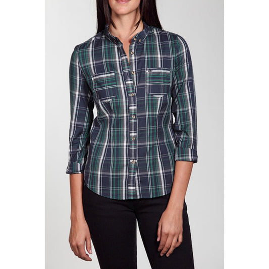 OBEY - Boardner L/S Buttoned-Down Women's Top, Green - The Giant Peach