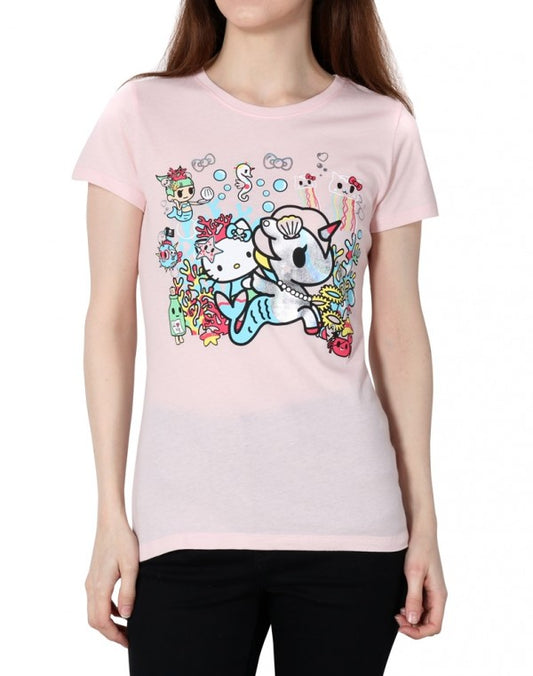 tokidoki x Hello Kitty - Pearl Kitty Women's Tee, Pink - The Giant Peach