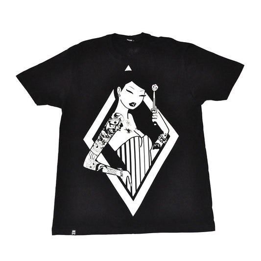 tokidoki TKDK - Pin Stripes Men's Shirt, Black - The Giant Peach