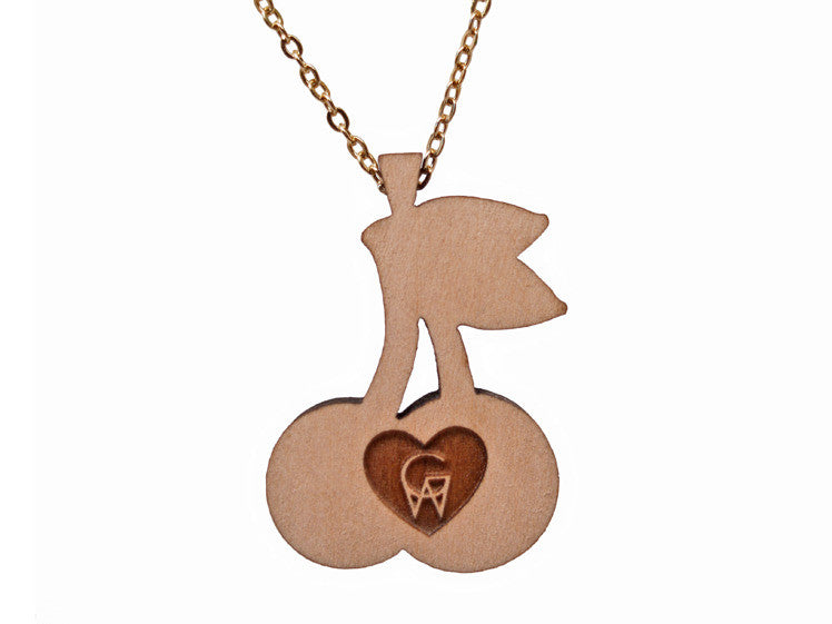 GoodWood NYC - Cherry Wooden Pendant Necklace - The Giant Peach