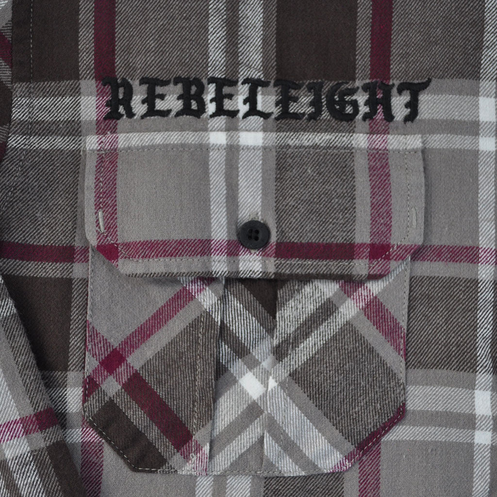REBEL8 - Chapter Men's Flannel Shirt, Grey - The Giant Peach