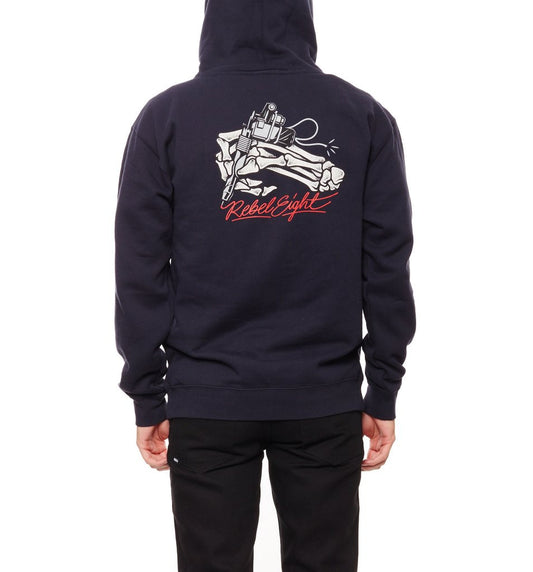REBEL8 - Death Zap Men's Pullover Hoodie, Navy - The Giant Peach