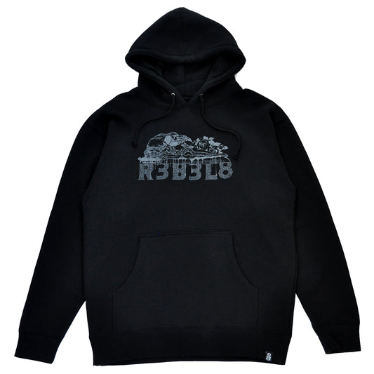 REBEL8 x BOW3RY - Sacrifice Men's Pullover Hoodie, Black - The Giant Peach