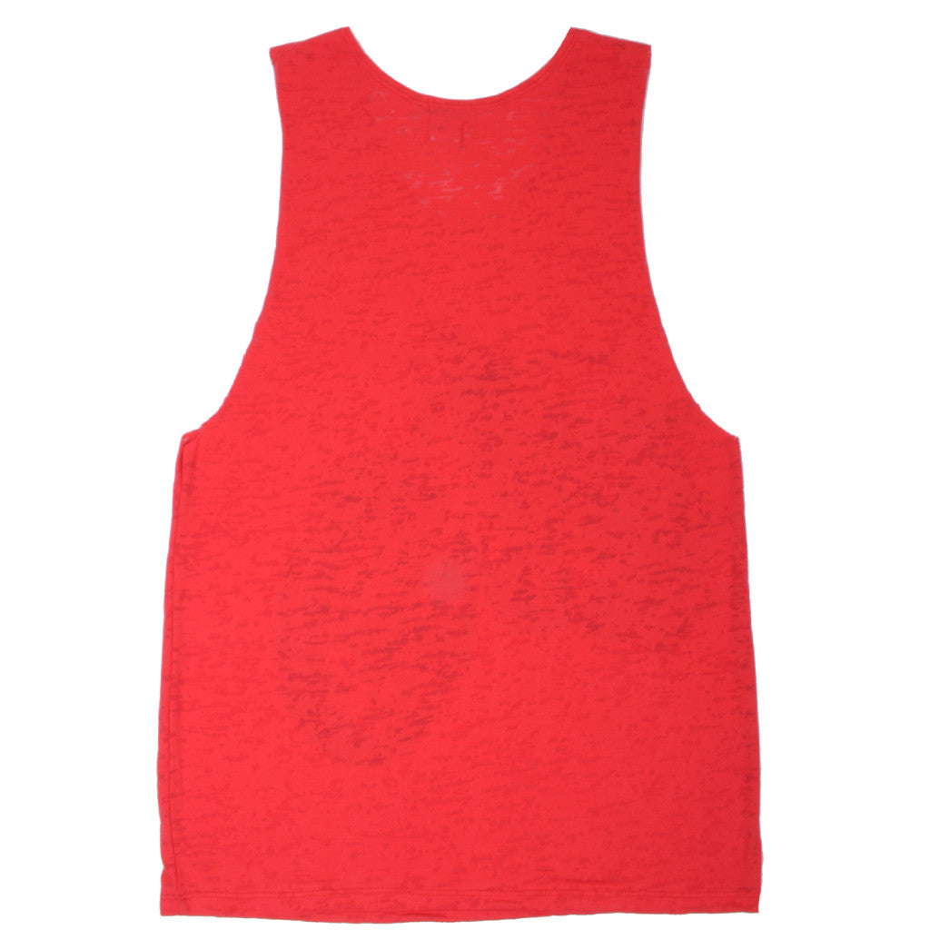 Scratch -  Born to be Wild Women's Sleeveless Burnout Tank, Red - The Giant Peach