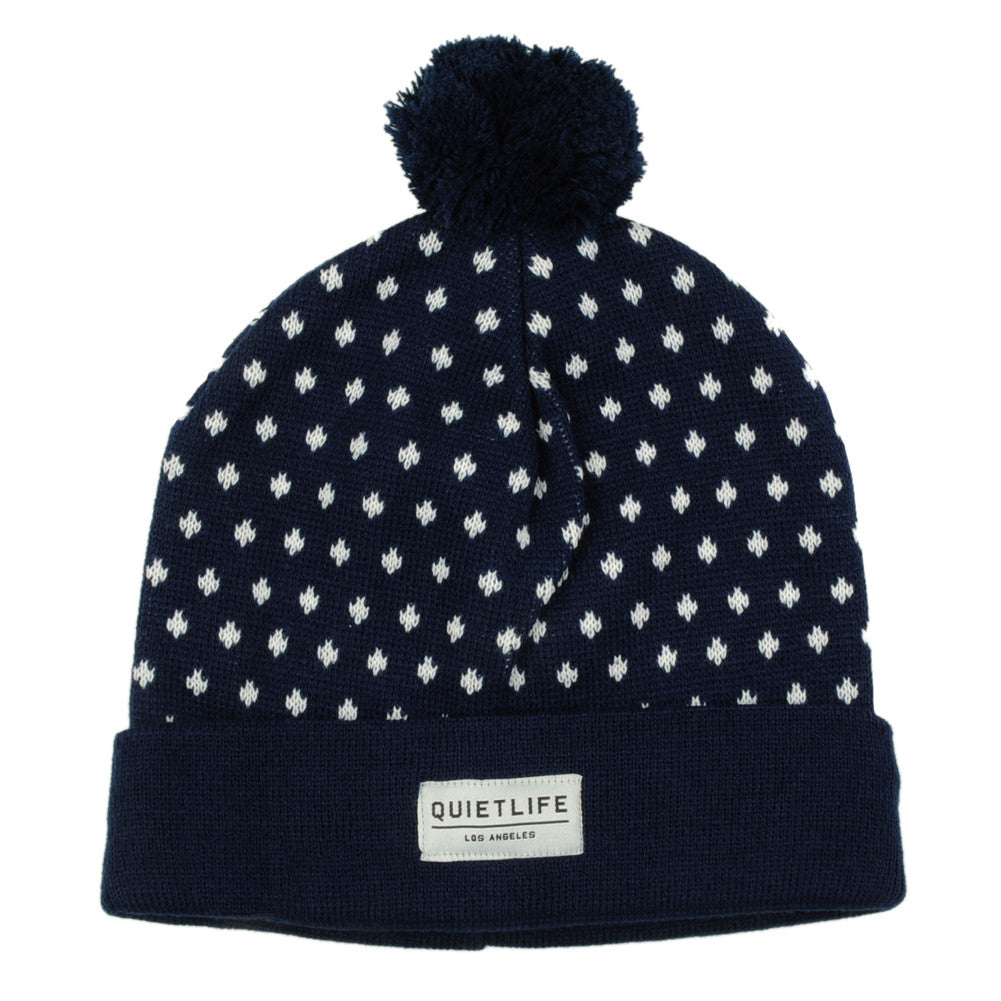 The Quiet Life - Regal Dots Stocking Cap, Navy - The Giant Peach