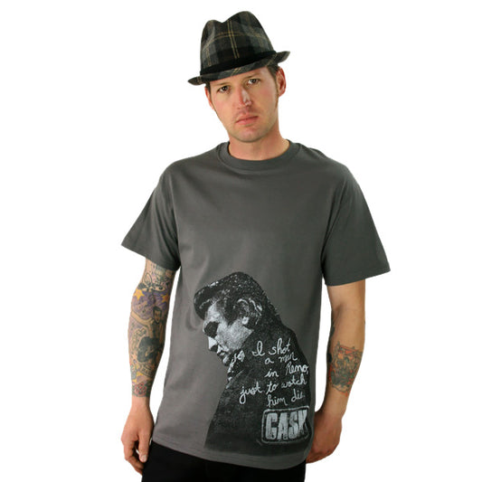 Johnny Cash - I Shot a Man In Reno Men's Shirt, Charcoal - The Giant Peach