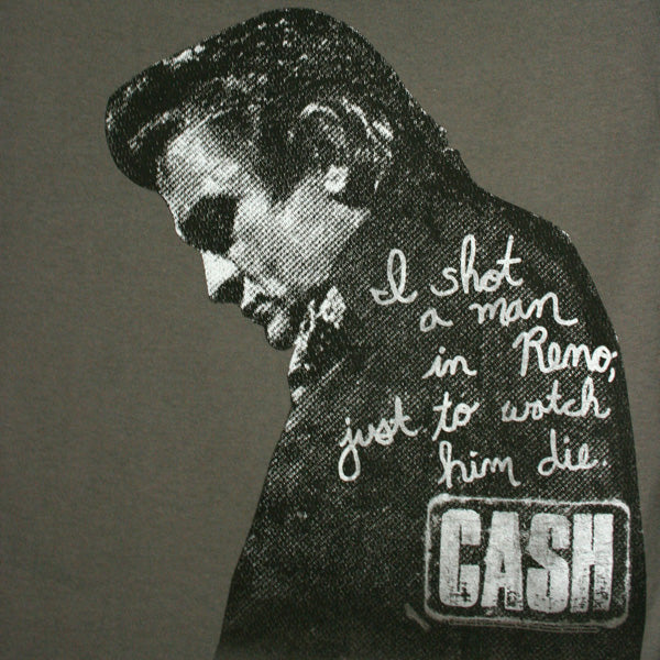Johnny Cash - I Shot a Man In Reno Men's Shirt, Charcoal - The Giant Peach