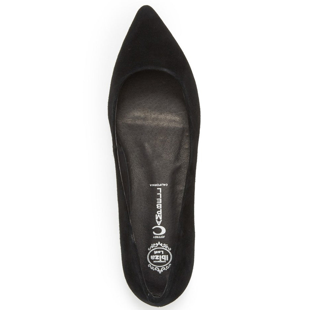 Jeffrey Campbell - Ruston Suede Pointed Flats, Black - The Giant Peach
