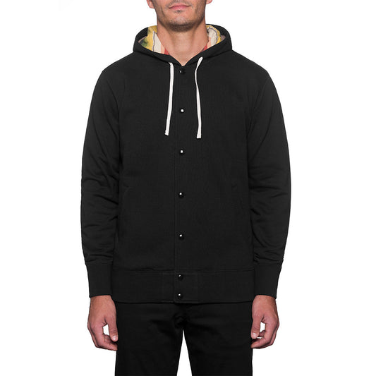 HUF - Serape Snap Hood Fleece Men's Jacket, Black - The Giant Peach