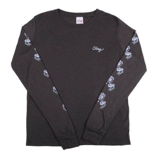 OBEY - Shackle Rose Women's L/S Shirt, Graphite - The Giant Peach