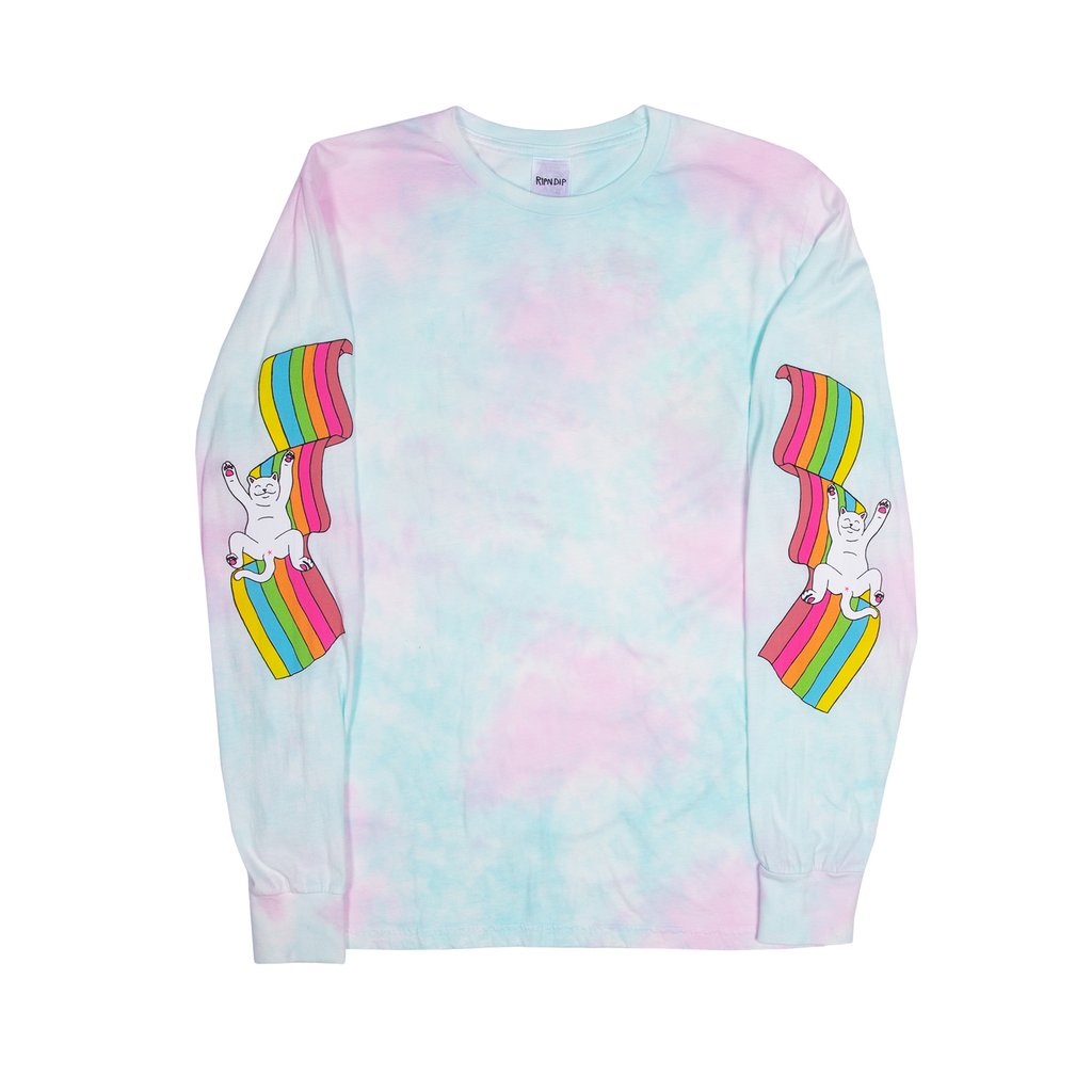 RIPNDIP - My Little Nerm Men's L/S Tee, Cotton Candy Tie Dye
