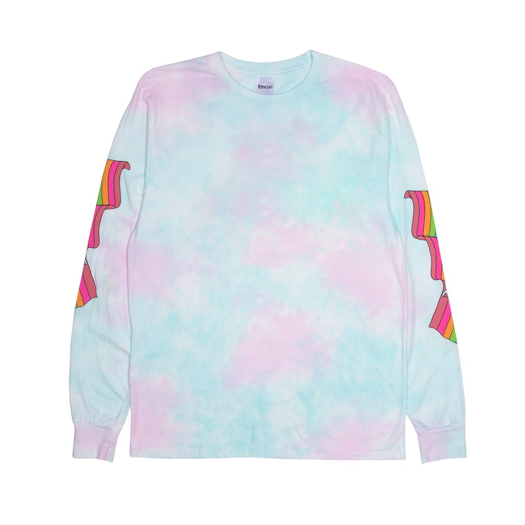 RIPNDIP - My Little Nerm Men's L/S Tee, Cotton Candy Tie Dye