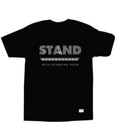 Akomplice - Stand With Standing Rock Men's Tee, Black - The Giant Peach