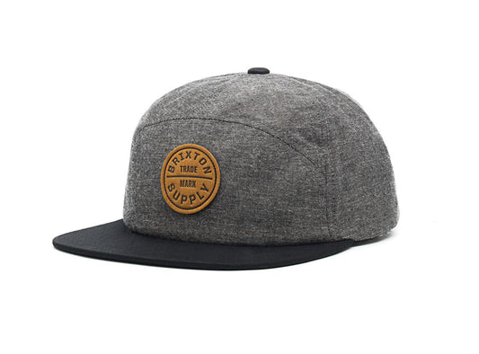 Brixton - Oath 7 Panel Men's Cap, Charcoal Black - The Giant Peach