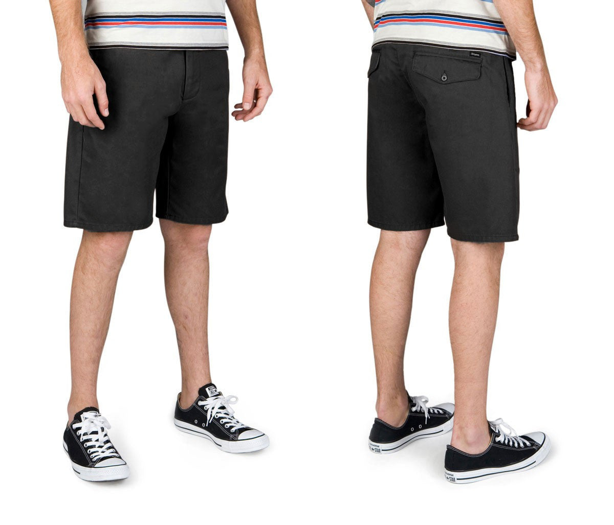 Brixton - Carter Relaxed Fit Men's Chino Shorts, Black - The Giant Peach