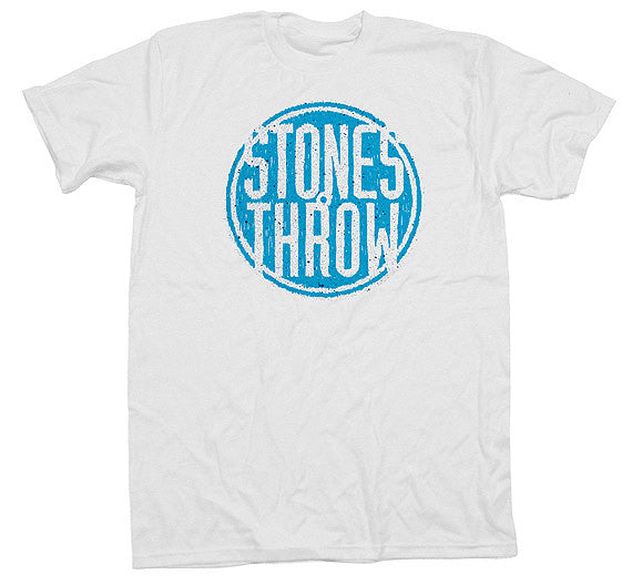 Stones Throw - Summer 2012 Men's Tee, White/Aqua - The Giant Peach