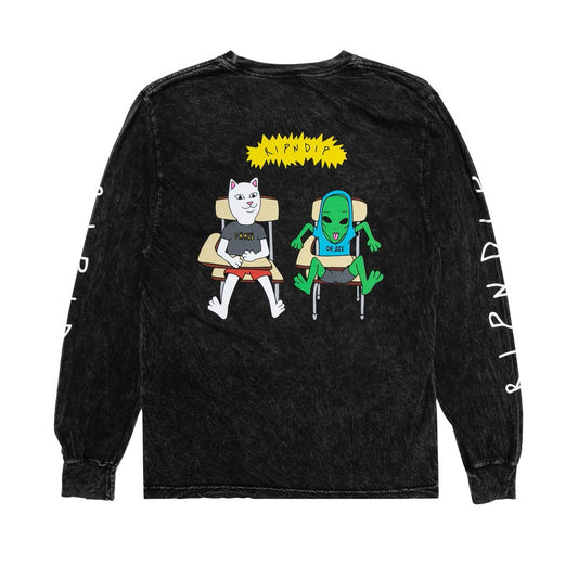 RIPNDIP - Butz Up Men's L/S Tee, Black Mineral Wash