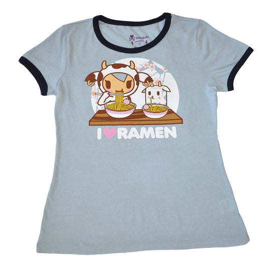 tokidoki - Super Ramen Women's Tee, Blue Heather Grey - The Giant Peach