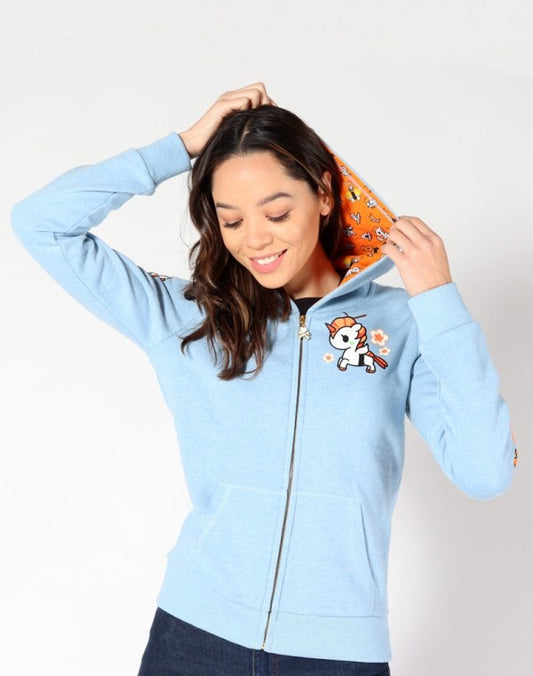tokidoki - Sushicorno Women's Hoodie, Light Heather Blue