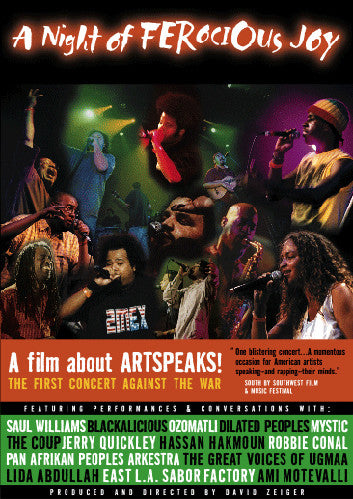 The ArtSpeaks! Not In Our Name - A Night Of Ferocious Joy, DVD - The Giant Peach