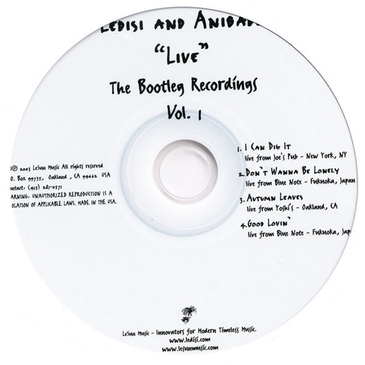 Ledisi & Anibade - "Live" The Bootleg Recordings Vol. 1, CD - The Giant Peach