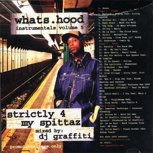 DJ Graffiti - Whats Hood Instrumentals Vol. 5,  CD - The Giant Peach